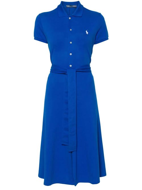 Royal blue stretch-cotton piqué dress Polo Ralph Lauren | 211913304003